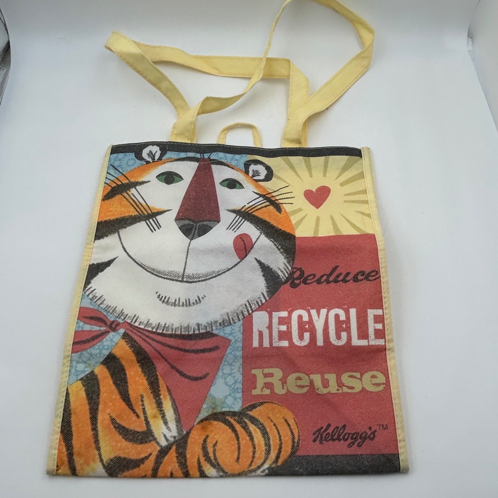 Kellogg's Tony‎ the Tiger Tote Bag Unisex OS Yellow Recycle Reuse Cereal 2010